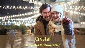  Presentation with magical - Colorful PPT layouts enhanced with young-couple-in-love-posing backdrop and a tawny brown colored foreground