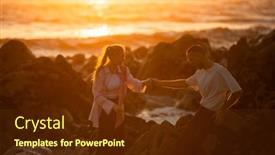  Presentation with romantic love - PPT theme featuring young-couple-in-love-romantic background and a  colored foreground