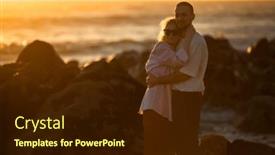  Presentation with rocky shore - Theme consisting of young-couple-in-love-romantically background and a wine colored foreground