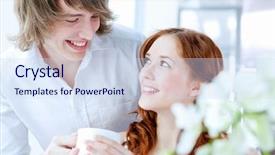  Presentation with love - Colorful theme enhanced with young couple in love together backdrop and a sky blue colored foreground