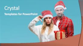  Presentation with love surge - Colorful slide set enhanced with young couple in love wearing backdrop and a teal colored foreground