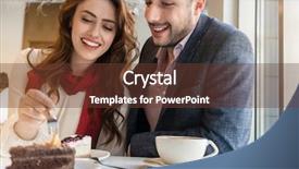  Presentation with cafeteria - Amazing presentation design having young couple in love backdrop and a tawny brown colored foreground