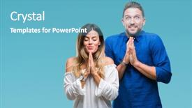  Presentation with confident love - Presentation theme with young couple in love background and a teal colored foreground