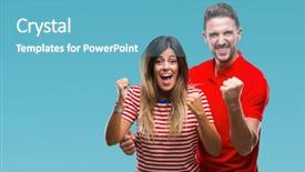  Presentation with winning - Amazing slides having young couple in love backdrop and a teal colored foreground