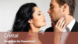  Presentation with pink black - Presentation theme enhanced with young couple in love background and a red colored foreground