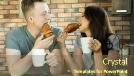  Presentation with love - PPT theme with young-couple-in-love background and a tawny brown colored foreground