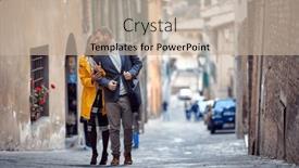  Presentation with old couple walking - PPT theme with young-couple-in-love background and a mint green colored foreground