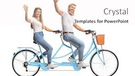  Presentation with bicycle - Theme enhanced with young-couple-in-matching-casual background and a white colored foreground