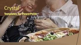  Presentation with pizzeria - Audience pleasing slide deck consisting of young couple in pizzeria backdrop and a tawny brown colored foreground