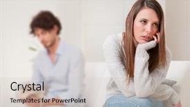  Presentation with home - PPT layouts with young couple in quarrel background and a soft green colored foreground