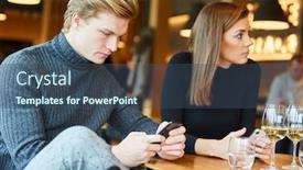  Presentation with internet surfing - Amazing slides having young-couple-in-restaurant-surfing backdrop and a ocean colored foreground