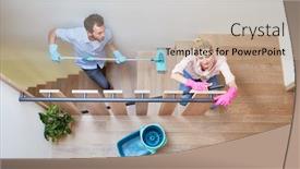  Presentation with stairs - Amazing theme having young-couple-in-stairway-dressing backdrop and a mint green colored foreground