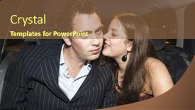  Presentation with taxi - Theme featuring young-couple-in-the-backseat background and a tawny brown colored foreground