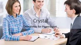  Presentation with banking bank vault door - Slides consisting of young couple in the bank background and a light blue colored foreground