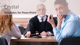  Presentation with divorce - PPT theme consisting of justice love - young couple in the courthouse background and a lemonade colored foreground