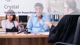  Presentation with divorce - Audience pleasing presentation design consisting of young-couple-in-the-courthouse backdrop and a sky blue colored foreground