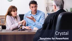  Presentation with divorce - Audience pleasing slide deck consisting of young-couple-in-the-courthouse backdrop and a wine colored foreground