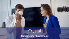  Presentation with business hotel - Beautiful PPT layouts featuring young-couple-in-the-hotel backdrop and a navy blue colored foreground