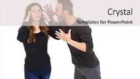  Presentation with catholic couple silhouette of young - Amazing slide set having young couple into an argument backdrop and a light gray colored foreground