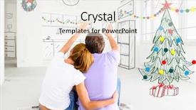  Presentation with planning - Colorful PPT theme enhanced with young couple is planning christmas backdrop and a white colored foreground