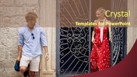  Presentation with relationship - Slides enhanced with young-couple-is-ready background and a coral colored foreground