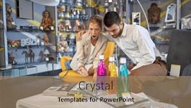  Presentation with lighting - Slide set enhanced with young-couple-is-seated-together background and a coral colored foreground