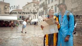  Presentation with old couple walking - Theme consisting of young-couple-is-using background and a mint green colored foreground