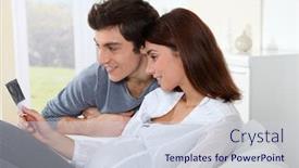  Presentation with sonogram - Slide deck enhanced with young couple looking at sonogram of their future baby background and a lemonade colored foreground