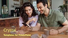  Presentation with funny - Slides with young-couple-looking-through-funny background and a tawny brown colored foreground