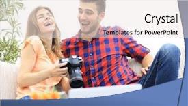  Presentation with catholic couple silhouette of young - PPT theme consisting of young couple makes viewing photos background and a  colored foreground