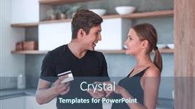  Presentation with order - Cool new theme with young couple making an order in the online store backdrop and a ocean colored foreground