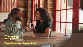  Presentation with sports bar sports bar - Audience pleasing presentation theme consisting of young couple meeting in sports backdrop and a  colored foreground