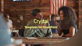  Presentation with sports bar sports bar - Colorful presentation theme enhanced with young couple meeting in sports backdrop and a tawny brown colored foreground