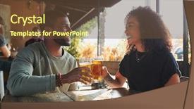  Presentation with sports bar sports bar - Amazing presentation having young couple meeting in sports backdrop and a tawny brown colored foreground