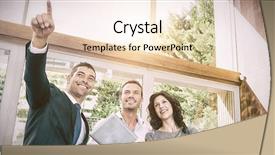  Presentation with digital project - Theme with young couple meeting real-estate background and a lemonade colored foreground