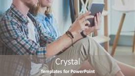  Presentation with new home - Presentation theme enhanced with young-couple-moving-in-new background and a  colored foreground