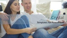  Presentation with floor plan - Amazing presentation theme having young-couple-moving backdrop and a light blue colored foreground