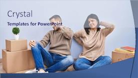  Presentation with injury - Presentation theme enhanced with young-couple-moving background and a  colored foreground