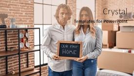  Presentation with crying - Theme featuring young-couple-moving background and a coral colored foreground