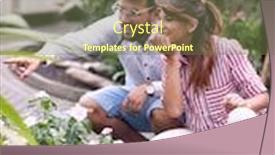  Presentation with botanical garden - Beautiful PPT layouts featuring young-couple-observing-beautiful-plants backdrop and a tawny brown colored foreground