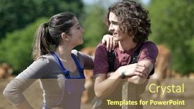  Presentation with cattle - Presentation enhanced with young-couple-of-farmers-standing background and a coral colored foreground