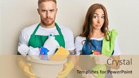  Presentation with spray - Colorful presentation design enhanced with young-couple-of-girlfriend backdrop and a coral colored foreground