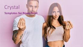  Presentation with salary - Amazing presentation design having young-couple-of-girlfriend backdrop and a lemonade colored foreground