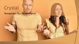  Presentation with idea - PPT theme featuring young-couple-of-girlfriend background and a yellow colored foreground