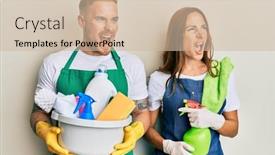  Presentation with spray - Colorful slide set enhanced with young-couple-of-girlfriend backdrop and a soft green colored foreground