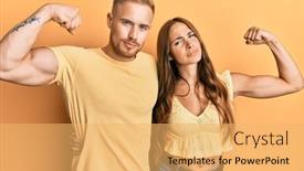  Presentation with boyfriend and girlfriend - Presentation design consisting of young-couple-of-girlfriend background and a yellow colored foreground