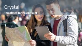  Presentation with italy map - Presentation featuring young-couple-of-tourists-holding background and a ocean colored foreground