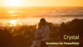  Presentation with romantic - Presentation enhanced with young-couple-on-a-romantic background and a  colored foreground