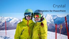  Presentation with catholic couple silhouette of young - Beautiful theme featuring young couple on winter vacation backdrop and a light blue colored foreground