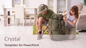  Presentation with planning - Presentation design enhanced with young couple planning a trip to mountains background and a lemonade colored foreground